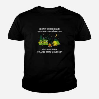 Camping-Themen Kinder Tshirt Lustiger Spruch Überleben Risiko - Seseable