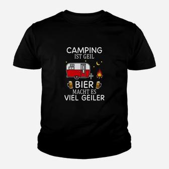Camping und Bier Kinder Tshirt Camping ist Geil für Bierliebhaber - Seseable