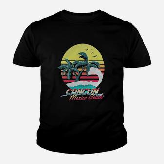 Cancun Mexico Beach T Shirt 80's Retro Art Gifts Kid T-Shirt - Seseable