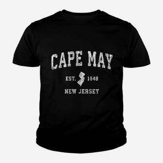 Cape May New Jersey Nj Vintage Athletic Sports Design Kid T-Shirt | Seseable CA