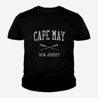 Cape May New Jersey Nj Vintage Nautical Sports Design Kid T-Shirt - Seseable