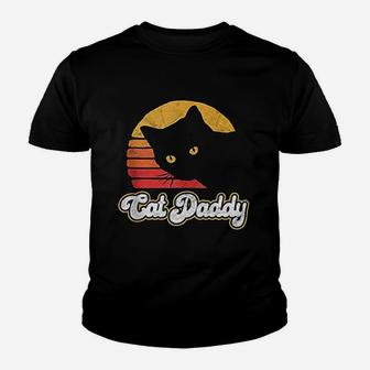 Cat Daddy Funny Vintage Eighties Style Cat Retro Distressed Kid T-Shirt - Seseable