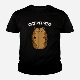 Cat Potato Funny Cute Fat Potato Feline Animal Kid T-Shirt - Seseable