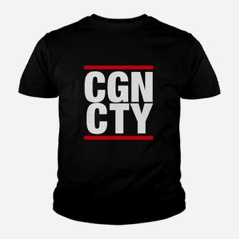 CGN CTY Kinder Tshirt in Schwarz, Urban Style mit Aufdruck in Weiß und Rot - Seseable