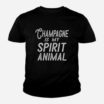 Champagne Is My Spirit Animal Funny Champagne Lover Kid T-Shirt - Seseable