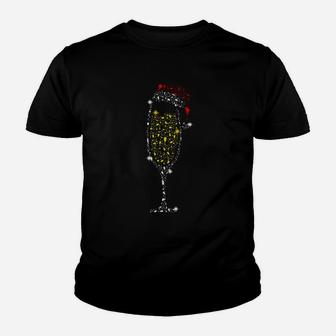 Champagne Wine Christmas Kid T-Shirt - Seseable