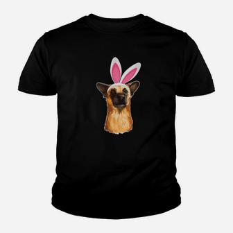 Chinook Dog And Bunny Rabbit Hat Happy Easter Day Kid T-Shirt - Seseable