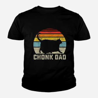 Chonk Cat Dad Scale Meme Funny Retro Style Daddy Cats Memes Kid T-Shirt - Seseable
