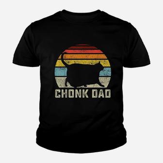 Chonk Cat Dad Scale Meme Funny Retro Style Kid T-Shirt - Seseable