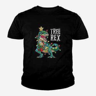 Christmas Dinosaur Tree Rex Pajamas Men Boys Kids Xmas Gifts Kid T-Shirt - Seseable