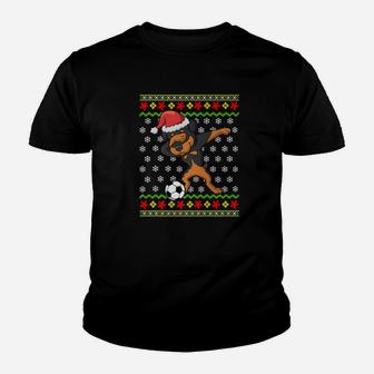 Christmas Shirt Dabbing Rottweiler Dog Soccer Gift Funny Kid T-Shirt - Seseable