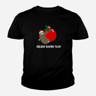 Christmas Sloth Holiday Baking Team Holiday Gift Kid T-Shirt - Seseable