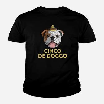 Cinco De Doggo English Bulldog Dog De Mayo Mexican Kid T-Shirt - Seseable