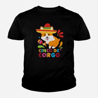 Cinco De Mayo Funny Mexican Corgi Cute Dog Lover Corgo Premium Kid T-Shirt - Seseable