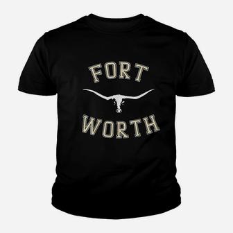 City Texas Vintage Fort Worth Travel Souvenir Gift Kid T-Shirt - Seseable