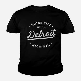 - Classic Retro Vintage Detroit Michigan Motor City Kid T-Shirt - Seseable
