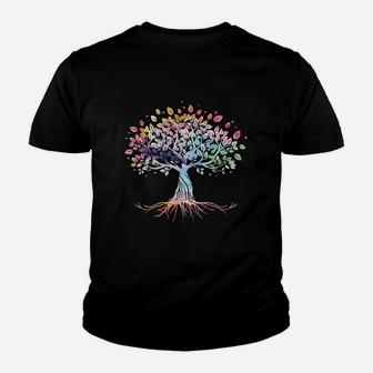 Colorful Life Is Really Good Vintage Unique Tree Art Gift Kid T-Shirt - Seseable