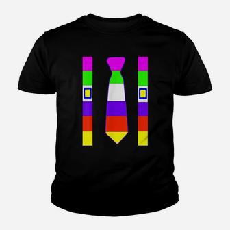 Colorful Tie Suspenders 80s Party Halloween Party Kid T-Shirt - Seseable