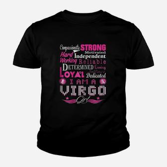 Compassionate Strong Reliable Loving Virgo Girl Kid T-Shirt - Seseable