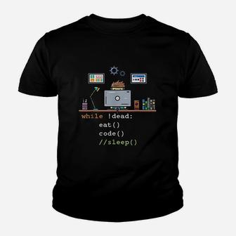 Computer Science Python Programmer Eat Code Sleep Kid T-Shirt - Seseable