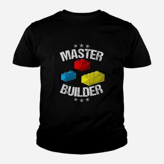Cool Master Builder Funny Building Blocks Gift Men Women Kid T-Shirt - Seseable