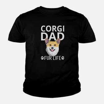 Corgi Dad Fur Life Dog Fathers Day Gift Pun Kid T-Shirt - Seseable