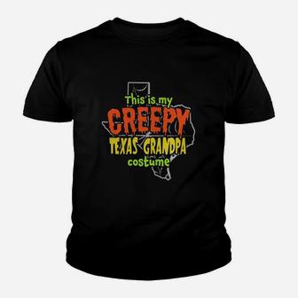 Creepy Texas Grandpa Funny Halloween Costume Kid T-Shirt - Seseable