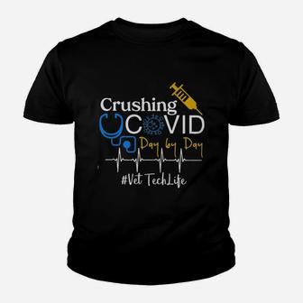 Crushing Dangerous Disease Day By Day Vet Tech Kid T-Shirt - Seseable