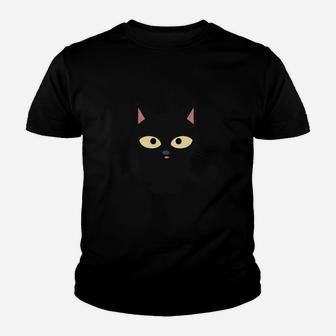 Cute Black Cat Halloween Black Cat Kid T-Shirt - Seseable