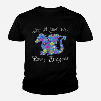 Cute Dragon Lover Gift Women | Just A Girl Who Loves Dragons Youth T-shirt - Seseable