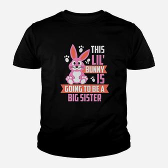 Cute Easter Sunday Big Sister Announcement Kid T-Shirt - Seseable