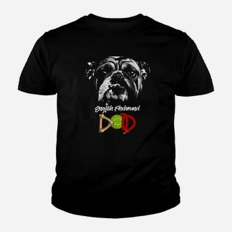 Cute English Bulldog Dads Kid T-Shirt - Seseable