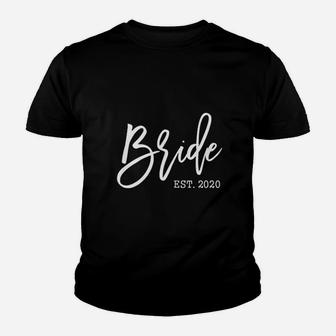 Cute Present For Future Wife Soon To Be Mrs Bride Est 2020 Kid T-Shirt - Seseable