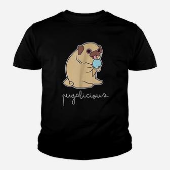 Cute Pug Pugalicious Ice Creams Kid T-Shirt - Seseable