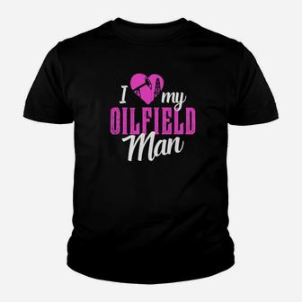 Cute Roughneck Wife Girlfriend For Oilfield Rig Hands Kid T-Shirt - Seseable