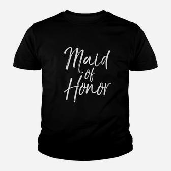 Cute Wedding Bridal Party Gift For Bridesmaid Maid Of Honor Kid T-Shirt - Seseable