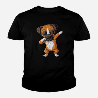 Dabbing Boxer Kids Boys Dog Puppy Lover Funny Dab Kid T-Shirt - Seseable
