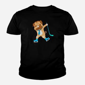 Dabbing Dog Hockey Puck Hockey Squad nagers Boys Girls Premium Kid T-Shirt - Seseable