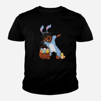 Dabbing Easter Bunny Rottweiler Dog Girls Design Kid T-Shirt - Seseable