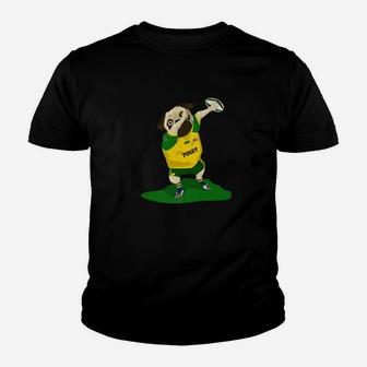 Dabbing Rugby League Pug Dog Funny Sports Lover Kid T-Shirt - Seseable