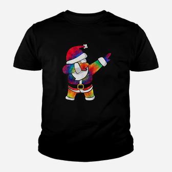 Dabbing Santa Tie Dye | Funny Christmas Tye Dye Dab Kid T-Shirt - Seseable