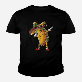 Dabbing Taco Funny Cinco De Mayo Mexican Men Food Lover Dab Kid T-Shirt - Seseable