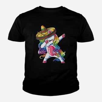 Dabbing Unicorn Funny Cinco De Mayo Rainbow Kid T-Shirt - Seseable