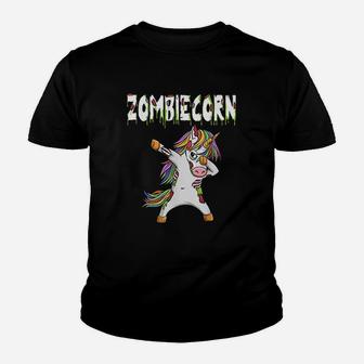 Dabbing Zombie Unicorn Zombiecorn Halloween Costume Boy Girl Kid T-Shirt - Seseable