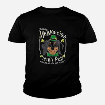 Dachshund St Patricks Day Mcweenie Irish Pub Kid T-Shirt - Seseable