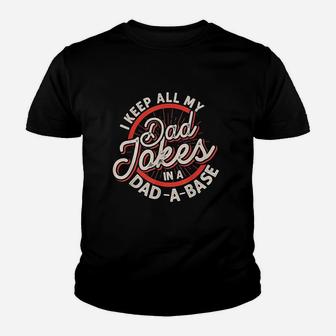 Dad Nerdy Father Database Geeky Dad Jokes Kid T-Shirt - Seseable