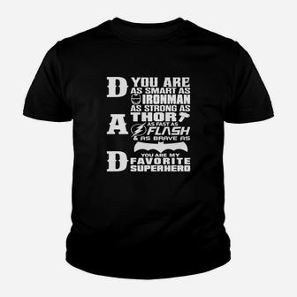 Dad - Superhero - Dad Gifts For Fathers Day Kid T-Shirt - Seseable