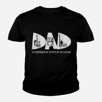 Dad The Ironworker Myth Legend Fathers Day Gift Kid T-Shirt - Seseable