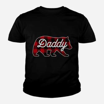Daddy Bear Red Buffalo Plaid Matching Family Kid T-Shirt - Seseable