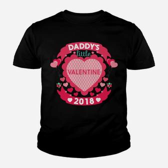 Daddys Little Valentine Cute Valentines Day For Kids Kid T-Shirt - Seseable
